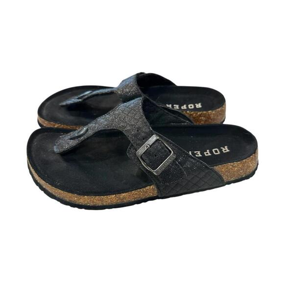 COPY - Roper Western Southwestern Thong Flip Flop Sandal Black 10 Slip On Spark… - Picture 1 of 7